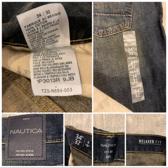 NAUTICA Jeans Co. NYC Relaxed Fit Dark 34W 32L Men - Picture 10 of 10